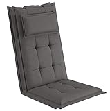 sunnypillow 2 Stück Gartenstuhlauflagen mit abnehmbarem Kopfpolster - 120...