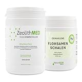 Zeolith MED Detox-Pulver & BIO Flohsamenschalen gemahlen 500g, Darm Balance...