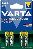 VARTA Batterien AAA, wiederaufladbar, 4 Stück, Recharge Accu Power, Akku,...