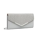 Miss Lulu Damen Clutch Elegante Umschlag Abendtasche mit Kette Hochwertige...