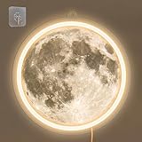 Mond Neon Schilder für Wanddekoration, Anywin Dimmbare Neon Lampe Mond LED...