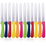 targzier Steakmesser Set,12 Stück Gezacktes Steakbesteck,Bunte,Edelstahl...
