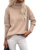 Zeagoo Damen Pullover Elegant Rollkragenpullover Casual Langarm Pulli...