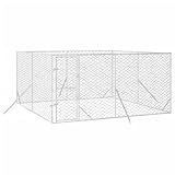 vidaXL Outdoor Hundezwinger, Hundehütte mit abschließbarer Tür,...