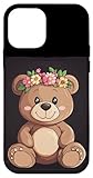 Hülle für iPhone 12 mini Flauschiger Teddybär mit süßem floralem Touch