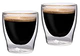 Feelino Espressotasse Glas Doppelwandig, Espresso Gläser im 2er-Set,...