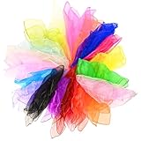 DUBUOZA 20 Stück Jongliertücher,60x60cm chiffontücher,Farbige...