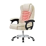 Bürostuhl mit Verstellbarer Rückenlehne, PU-Ledersitz mit Taillenage,...