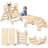 Giant bean 7-in-1 Montessori Kletterdreieck mit Kletterbogen und Rutsche,...