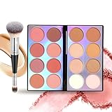 RoseFlower 16 Farben Rouge Palette mit Pinsel, Concealer Foundation...