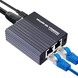LAN Splitter 1 auf 2 1000Mbps Ethernet Splitter LAN Switch 2 Port, Netzwerk...