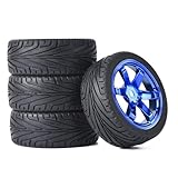 RC Auto Reifen und Räder Set,KINGCOO 4Stück 65mm Gummireifen und...