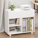 Rollcontainer mit Abnehmbarer Bücherablage,Mobiler Aktenschrank mit 4...