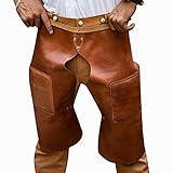 Hulara Cowboy-Chaps aus genarbtem Leder für Herren, modisch, Western-Chaps...