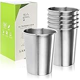 Robin Goods® 6X Edelstahl-Trinkbecher - Hochwertiger Becher aus Edelstahl...