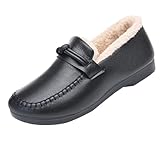 Generisch Stiefeletten Damen Schwarz Schneestiefel Flach Slip On...