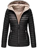 MARIKOO Damen Steppjacke Übergangsjacke gesteppte Jacke mit Kapuze...