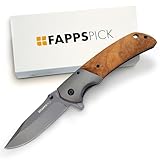 FAPPSPICK Pocket Knife | Messer Klappmesser | Taschenmesser Holzgriff...