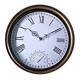 GAOFESA 30,5 cm große Wanduhr für den Außenbereich, elegante dekorative...