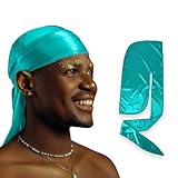 2er-Pack Seiden-Durag für Damen und Herren, seidiger Satin, Blaugrün,...