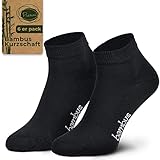 Piarini Gr. 43-46 6 Paar Bambussocken Herren-Socken kurz schwarz