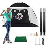 TUKAILAi 10x7ft Golf-Schlagnetz mit Rasen, Faltbares Golf Portable Golfnetz...