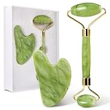 GUGUG Gua Sha Stein and Face Jade Roller Set for Facial Massage - Reduces...