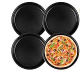 Pizzablech Pizzateller Rund Ø 20 cm, Quiche Backform, 4 Stück Edelstahl...