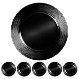 Murago - 6er Set Platzteller ca. 33cm Kunststoff schwarz - glänzende...