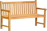 Kai Wiechmann Teak Gartenbank 150 cm Holzbank massiv 3-Sitzer