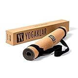 YOGAKLAR Yogamatte aus Naturkautschuk und Kork inklusive Tragegurt –...