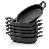 BBQ-Toro Gusseisen Servierpfännchen Set (6-er Pack) | 20 x 9,5 cm - oval |...