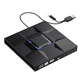 Tsadeer Externer CD- und DVD-Player, für DVD-Spiele, externer CD- USB 3.0...