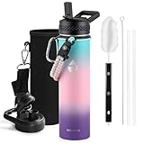 RAYMYLO Isolierte Wasserflasche, 680 ml, dreiwandig, vakuumiert, Edelstahl...