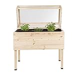 HI 62914 Hochbeet aus Holz mit Deckel und Folie 105x50x100cm