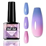 Temperatur Farbwechsel UV Gel Nagellack Rosa Lila Blau – 7.3ml Thermo Gel...