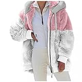 Bluelucon Damen Thermo-Mantel für den Winter, Damen Plüschjacke Coat...