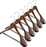 Premium Holzbügel-Set 6er – Extrabreite Schultern & 360°-Drehhaken |...