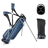 GYMAX Golftasche, stabile Golfschlägertasche mit Griffen & Ständer,...