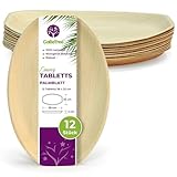 GoBeTree 12 Palmblatt Teller 38x25cm groß, Elegante Einwegplatten,...