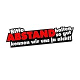 easydruck24de 1 Sticker Bitte Abstand halten I kfz_112 I 16 x 4,5 cm groß...