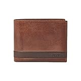 Fossil Brieftasche für Herren Quinn, 100% Leder Bifold braun 11,4 cm L x...