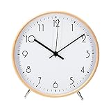 ALEENFOON 8.6 Zoll Holz Uhr Modern Leise Wanduhren Tischuhr für Wohnzimmer...