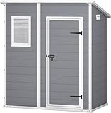 Keter Manor Pent 6x4 Gartenhaus wetterfest, Kunststoff, Outdoor,...