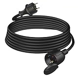 HUARUI Verlängerungskabel Outdoor 2m, Gummi Stromkabel Verlängerung mit...