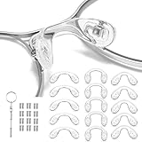 Silikon Nasenpads,15 Stück Brillen Nasenpads U-Form,Brillen Reparatur Set...