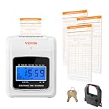 VEVOR Stempeluhr Stechuhr Zeiterfassung 102 Stempelkarten, Elektronisches...