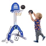 Sinbide Basketballständer, Kinder Basketballkorb Set, 4 in 1...