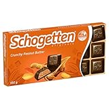 Schogetten Crunchy Peanut Butter 100g Schokoladentafel, praktisch einzeln...