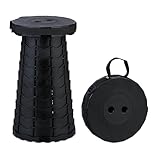 Relaxdays Teleskophocker, faltbar, Tragegurt, Outdoor, höhenverstellbarer...